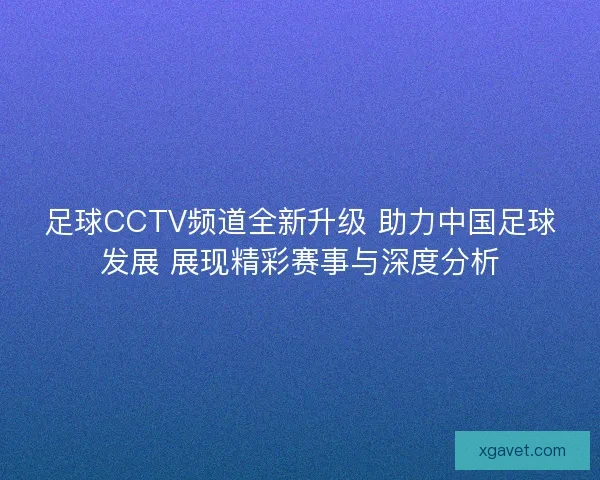 足球CCTV频道全新升级 助力中国足球发展 展现精彩赛事与深度分析