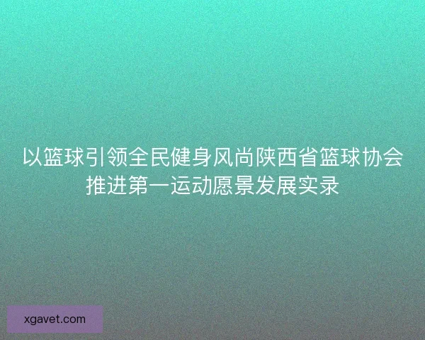 以篮球引领全民健身风尚陕西省篮球协会推进第一运动愿景发展实录